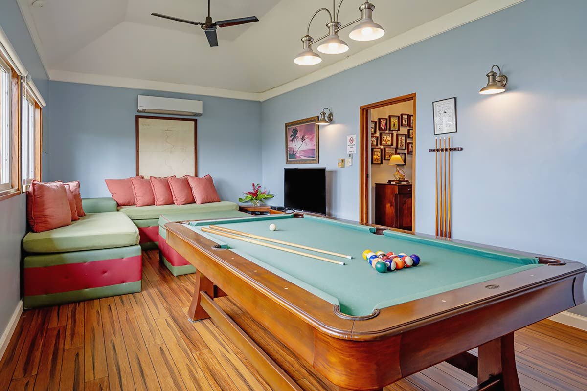 An unexpected games room on the top floor.