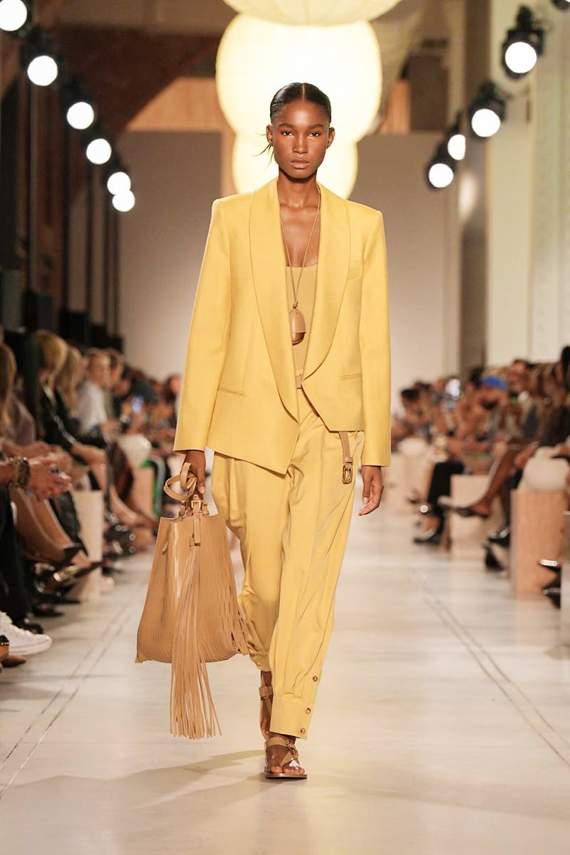 After successful designer show seasons at Milan and Paris Fashion Weeks, SAINT International star Dru Campbell made her debut at NYFW for Michael Kors Spring/Summer 2026 collection. 