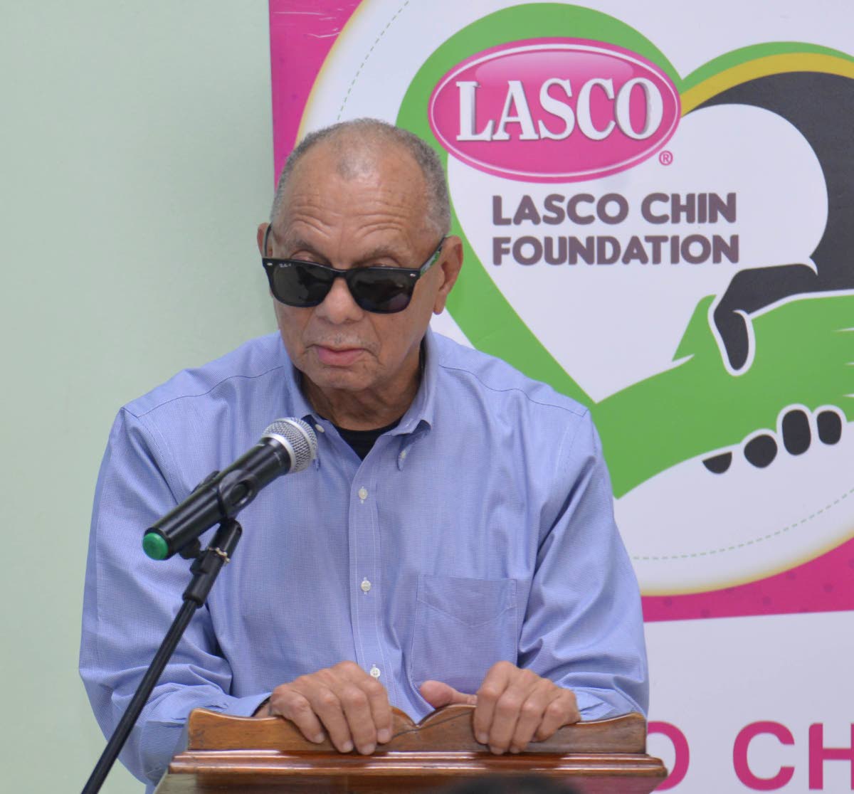 Executive Chairman of Lasco Chin Foundation, James Rawle, addressing the audience at the foundation’s press conference at its Red Hills Road HQ.