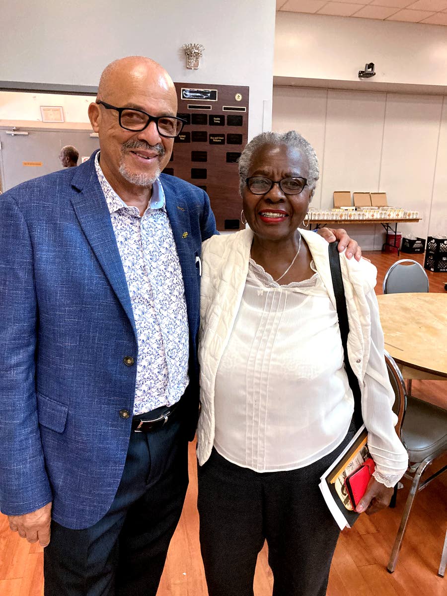 Herman Stewart and Valarie Steele at the launch of his memoir, ‘A Labour of Love: In Pursuit of Just Causes.’ Both are past presidents of the Jamaican Canadian Association.