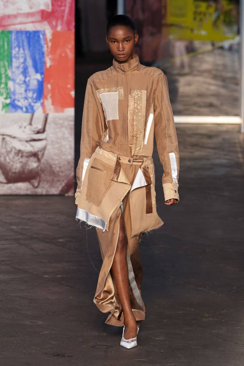 Designer Jason Wu unveiled his Spring collection, inspired by artist Robert Rauschenberg, at the Brooklyn Navy Yard on Sunday. SAINT’s Dru Campbell was among the global cast of 37 models.