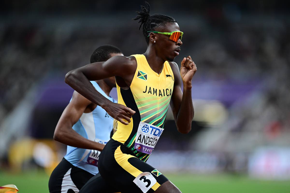Navasky Anderson of Jamaica competing in the men’s 800-metre final of the World Athletics Championships where he broke the national record he set in the semi-finals, lowering it to 1:42.76 on his way to a seventh place finish.