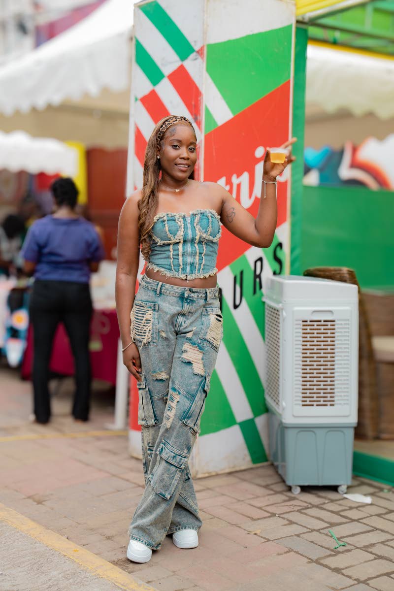 Gabrayel Tracey throws a fit in full denim.