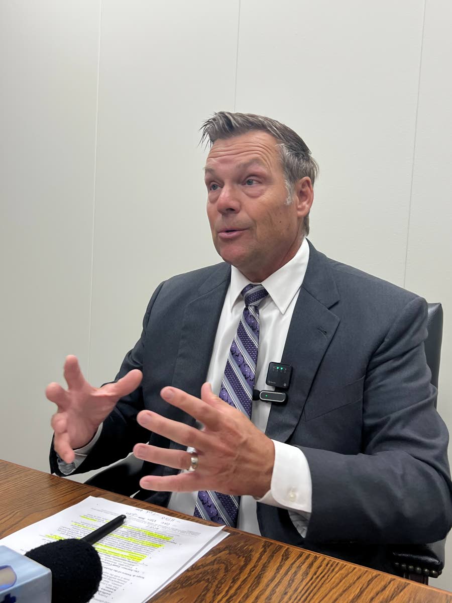 Attorney General of Kansas, Kris Koback at his office in Topeka, Kansas.