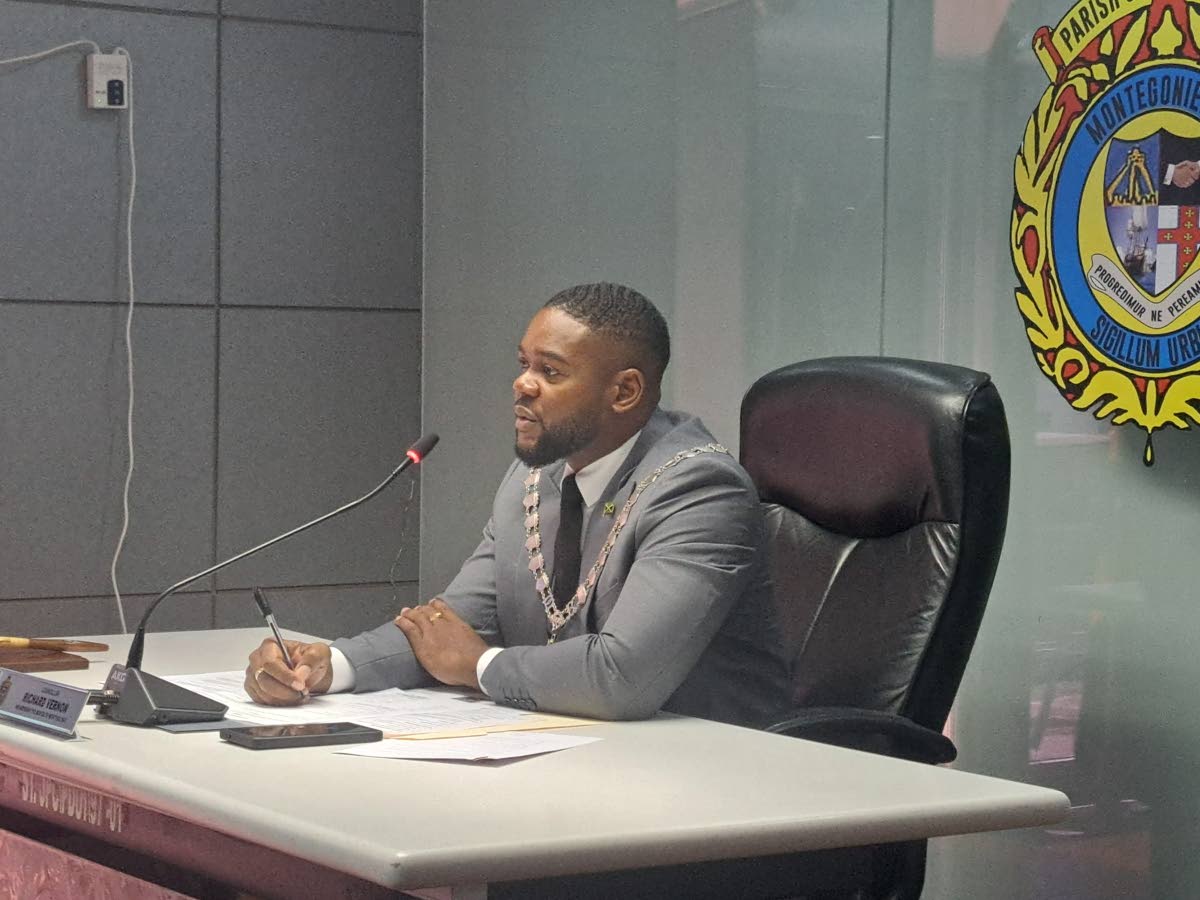 Montego Bay Mayor Richard Vernon at a meeting of the St James Municipal Corporation.