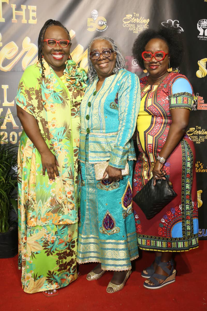 From left: Nadine Blair; her mother Rev Evon Blair, and Paula Blair at the Sterling Gospel Music Awards held on October 4 at the Emmanuel Apostolic Church, Braeton Parkway, Portmore, St Catherine.