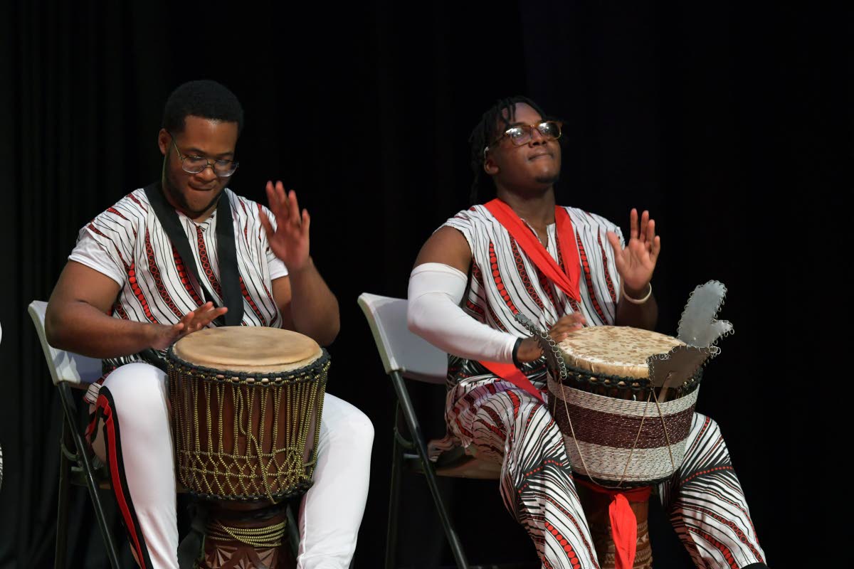 The Ardenne High School Drummers perform ‘Sweet, Sweet Jamaica’ at the Jamaica Cultural Develpment Commissio 2025 Marcus Garvey Award for Excellence in the Performing Arts presentation ceremony at the Little Theatre in Kingston on Wednesday, October 15