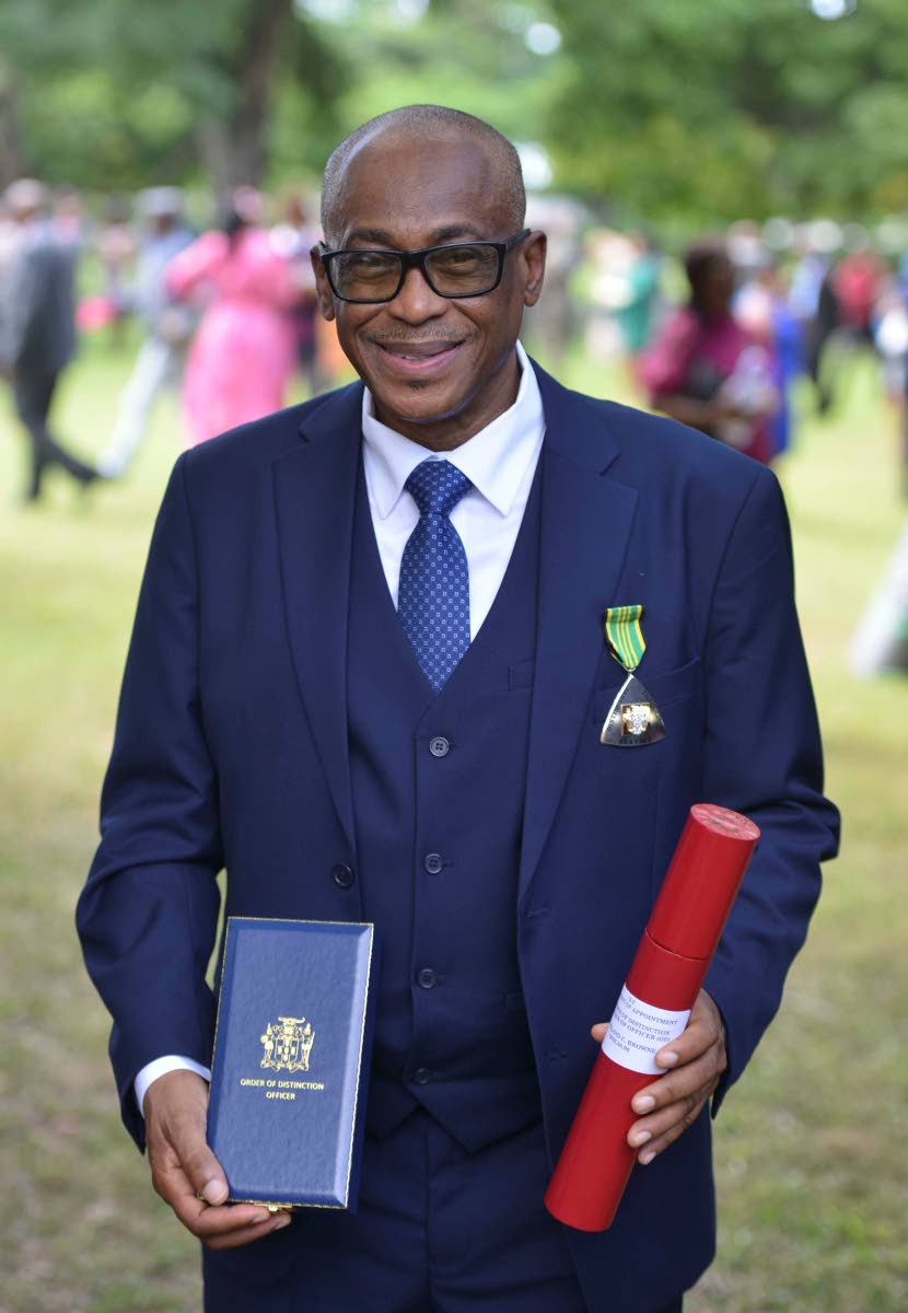 Cleveland ‘Clevie’ Browne after being conferred with the Order of Distinction at King’s House on National Heroes Day.