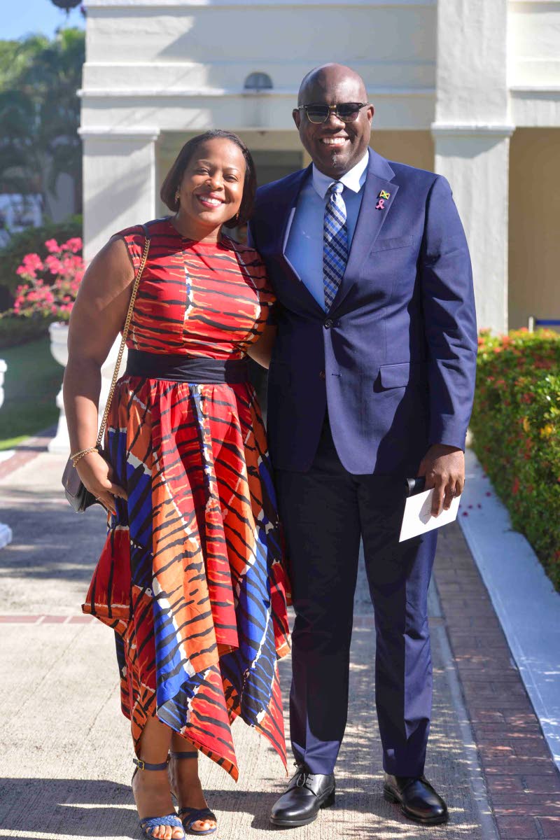 Senator Dr Elon Thompson poses with his spouse, Dr Camelia Thompson.