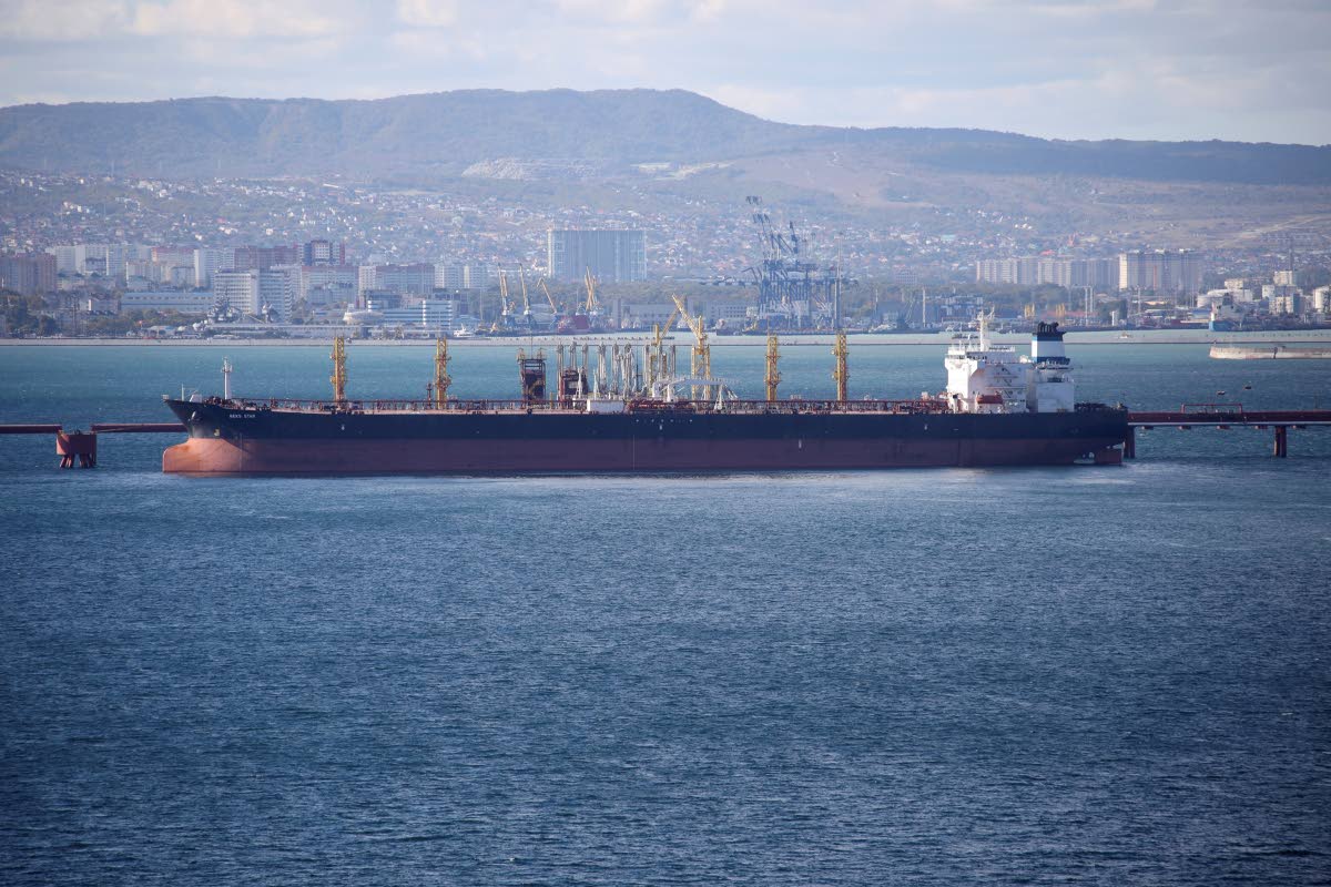 AP 
An oil tanker is moored at the Sheskharis complex, part of Chernomortransneft JSC, a subsidiary of Transneft PJSC, in Novorossiysk, Russia.