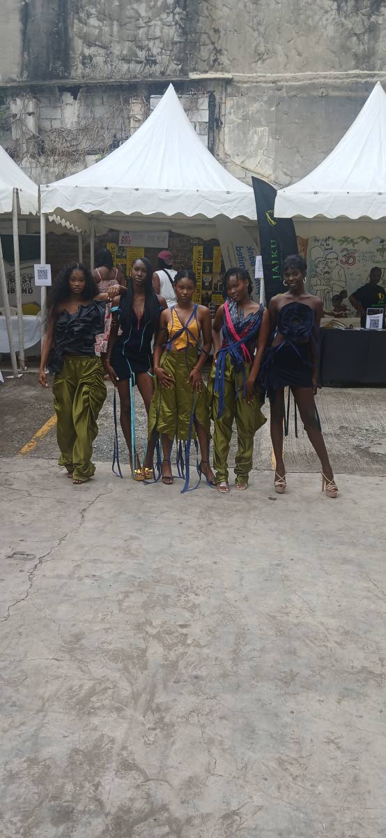 From left: My Model University models heating up the already sweltering ‘courtyard’.