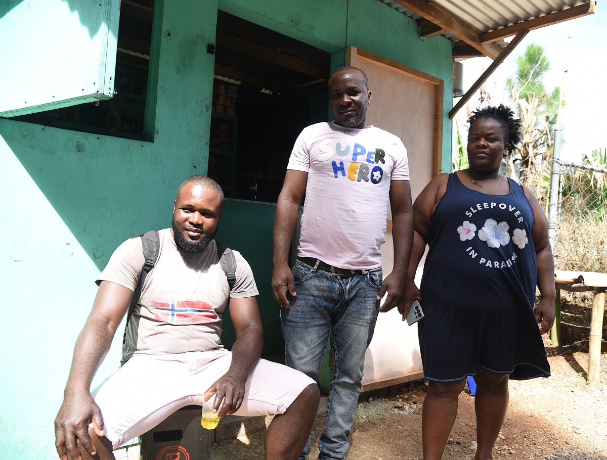 
From left: Sean Hamilton, Devon Dubidat, Sally Ann Richards, residents of McGlashen, St Andrew, share their concerns about the roads in the community and potential worsening of the access challenges after the passage of Hurricane Melissa.