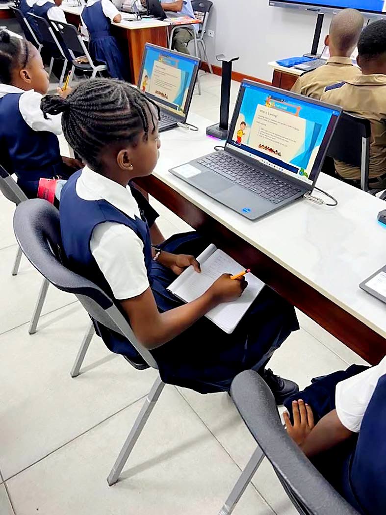 Students at Ocho Rios Primary School in St Ann are utilising technology tools in the smart room donated by the Digicel Foundation.