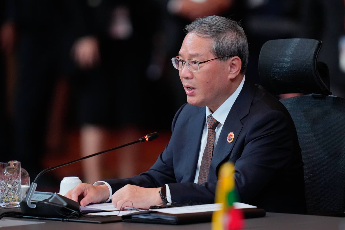 China’s Premier Li Qiang delivers his speech during the ASEAN-China summit in Kuala Lumpur, Malaysia, Tuesday, October 28, 2025.