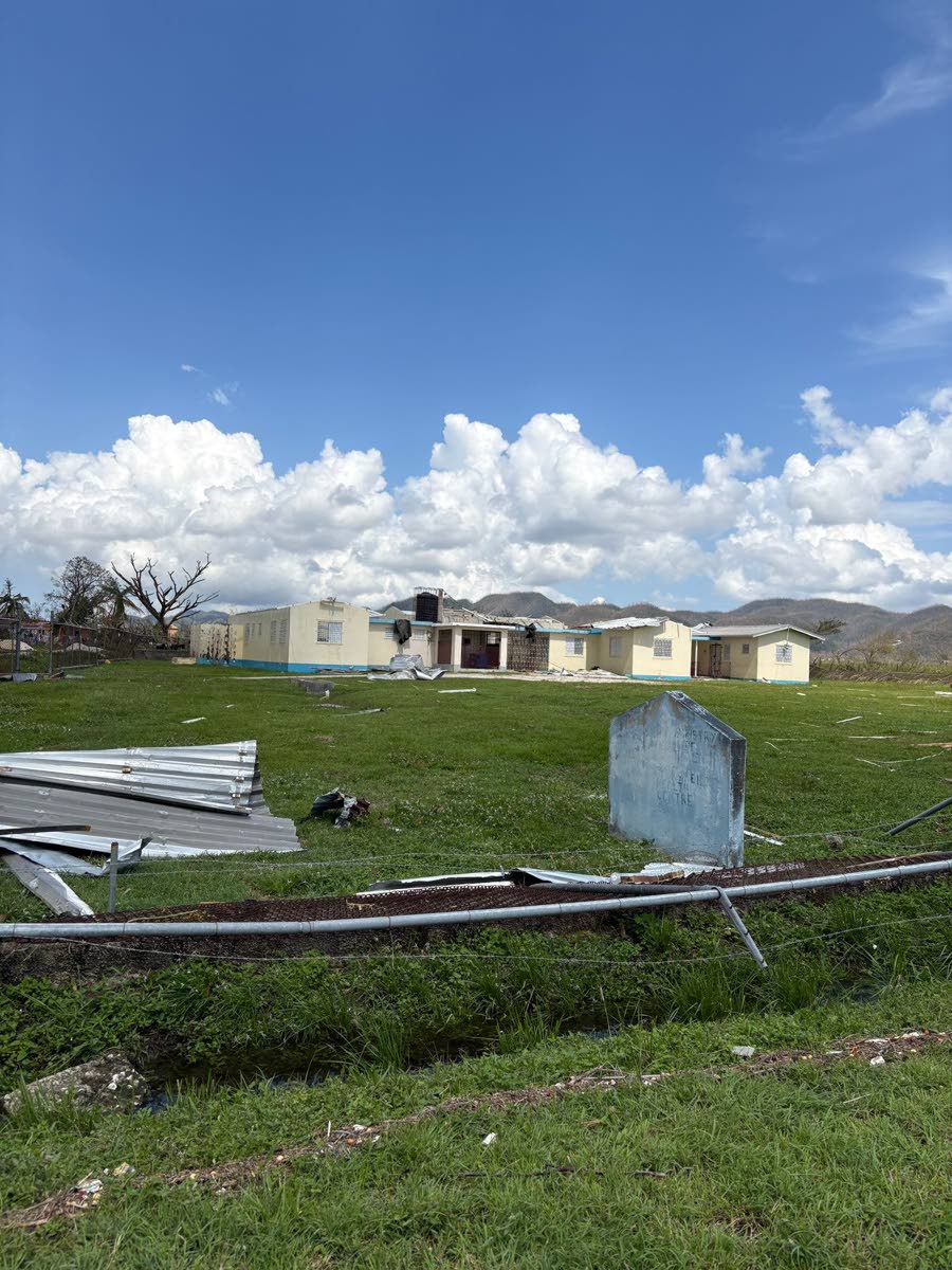 Hurricane Melissa damage to the Petersfield Health Centre in Westmoreland.