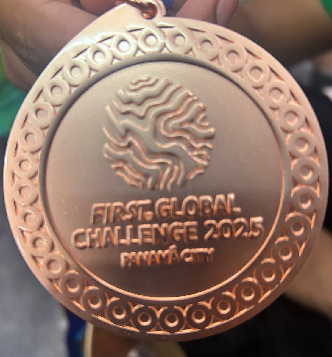 One of the bronze medals won by the Jamaica Robotics team at the FIRST Global Challenge 2025 in Panama City, Panama. 