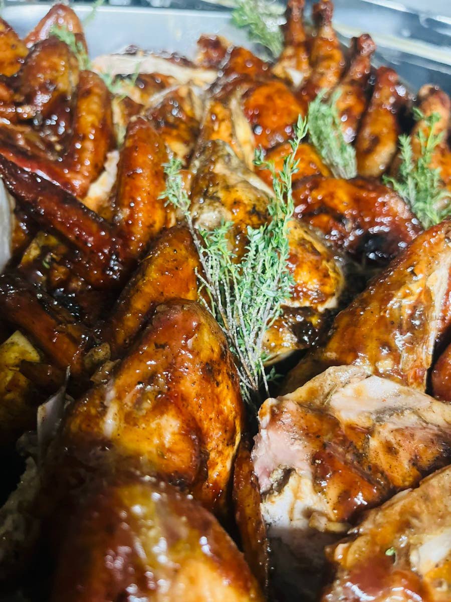 Chef Jacqui Tyson freshly prepared barbecue chicken to share ‘Sunday Dinna’ style during her visits across the island.