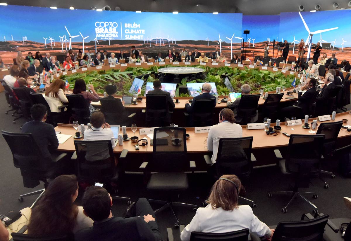 Leaders attend a meeting during the U.N Climate Change Conference COP30.