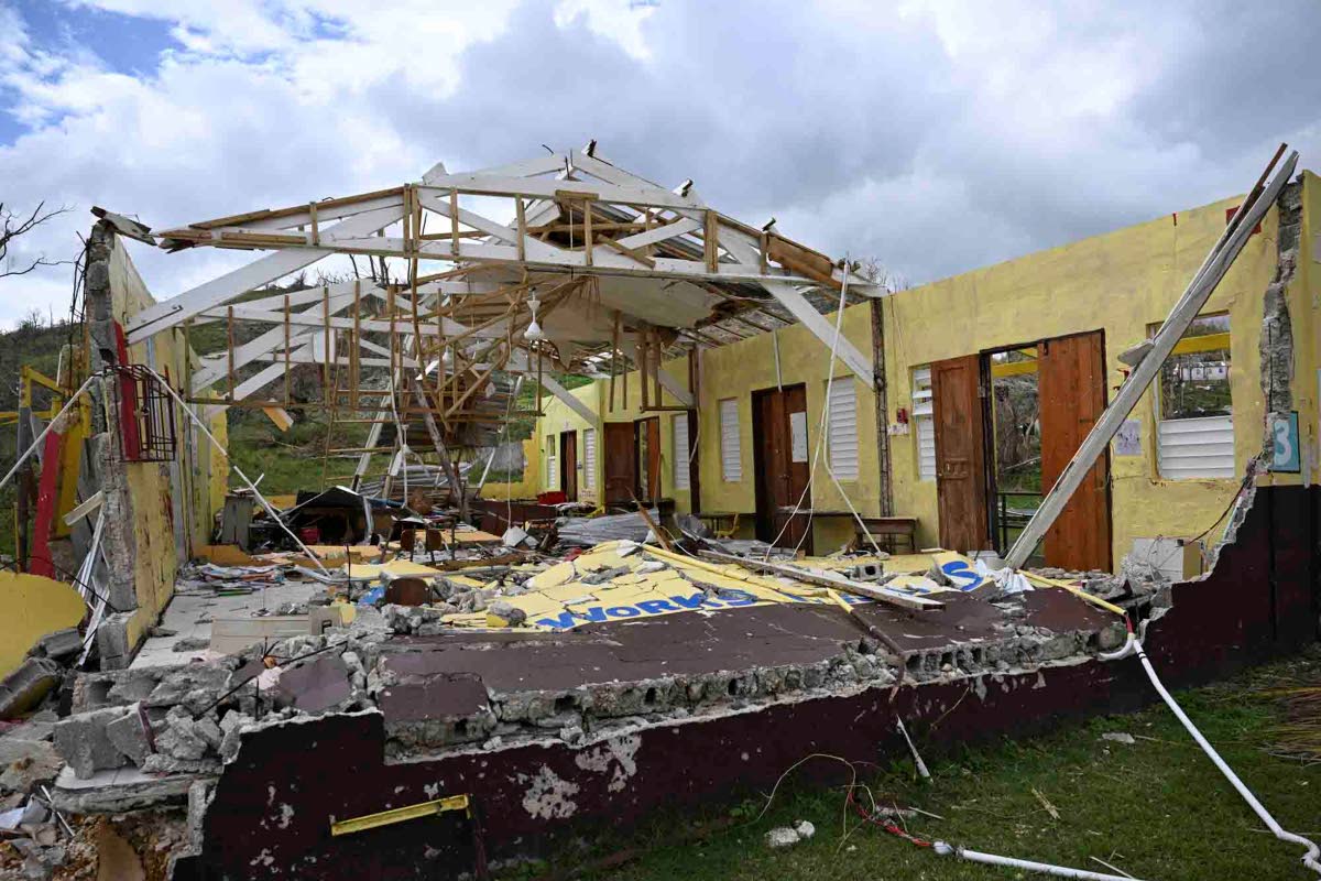 This photo shows a house damaged by Hurricane Melissa in New Works, Westmoreland.