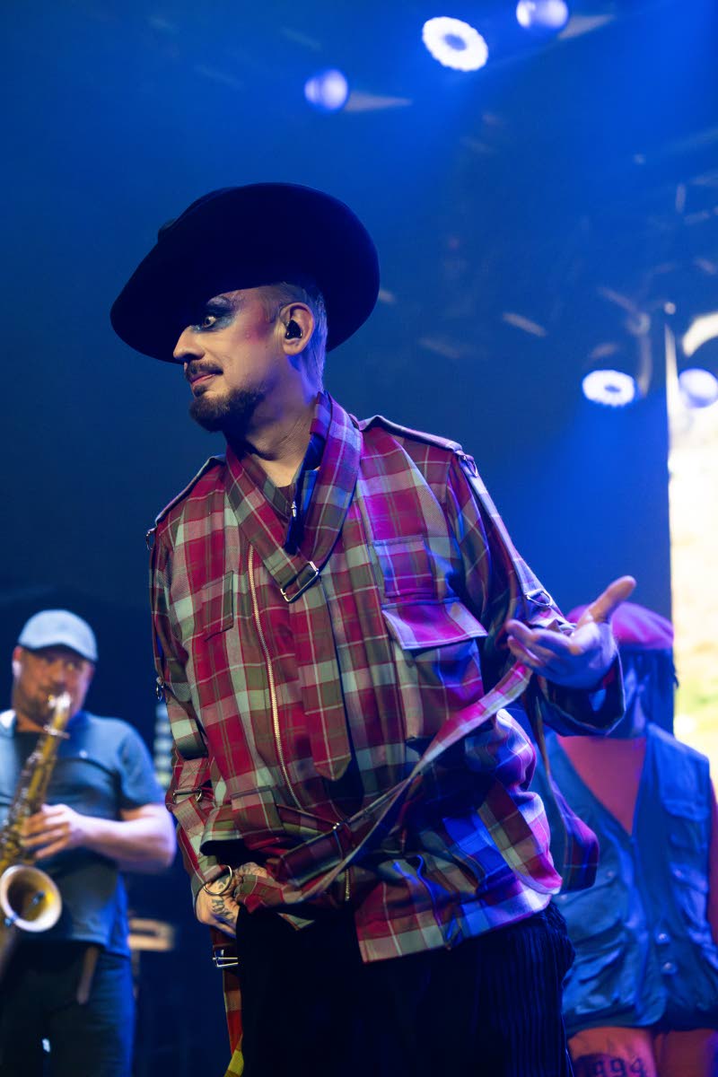 Boy George is completely in his element as he delivers a spirited set for Jamaica.