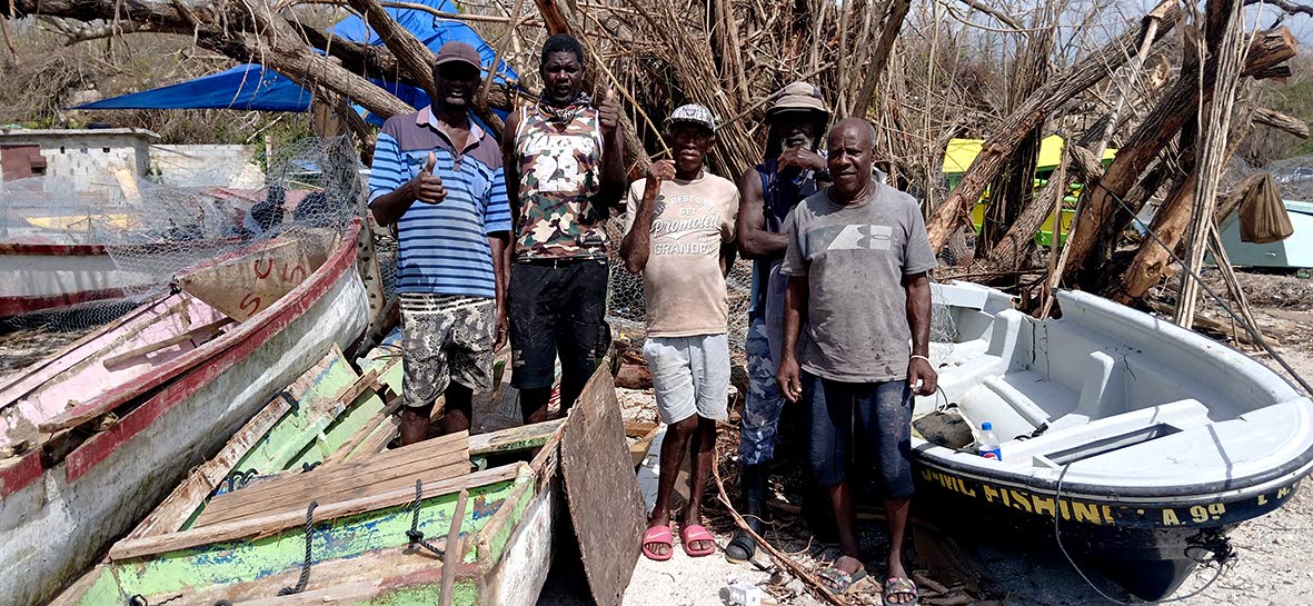 Fishermen at Border fishing village who are affected by the passage of Hurricane Melissa.