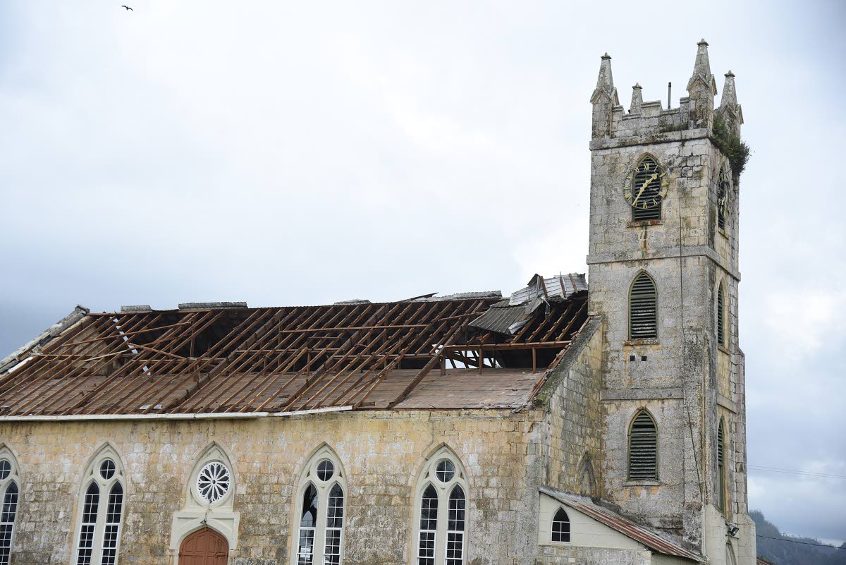 
Hurricane Melissa tore away large sections of the roof at St Michael’s Anglican Church in Clark’s Town, Trelawny, causing severe structural damage.