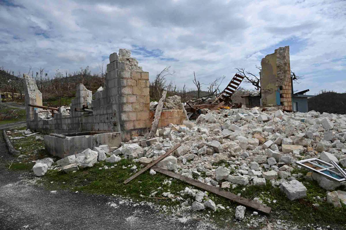 Beeston Spring’s Moravian Church in Westmoreland reduced to rubble.