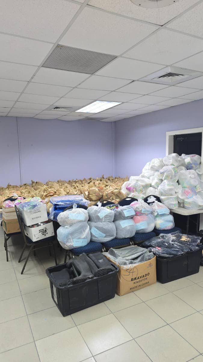 Relief supplies packed by employees of the Shipping Association of Jamaica, SAJE Group, ADVANTUM and the Caribbean Shipping Association for distribution to communities impacted by Hurricane Melissa. The donations, including food, clothing and hygiene items