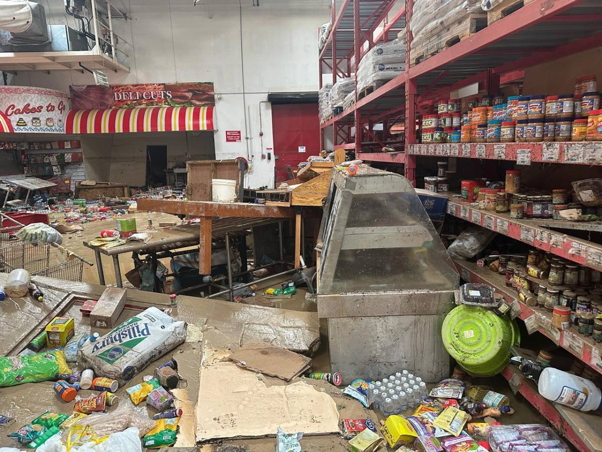 The destruction caused by Hurricane Melissa on MegaMart store in Montego Bay.
