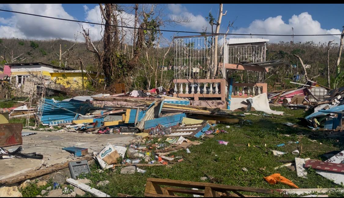 One of the totally destroyed homes in Cambridge, St James, as seen in November 2025.