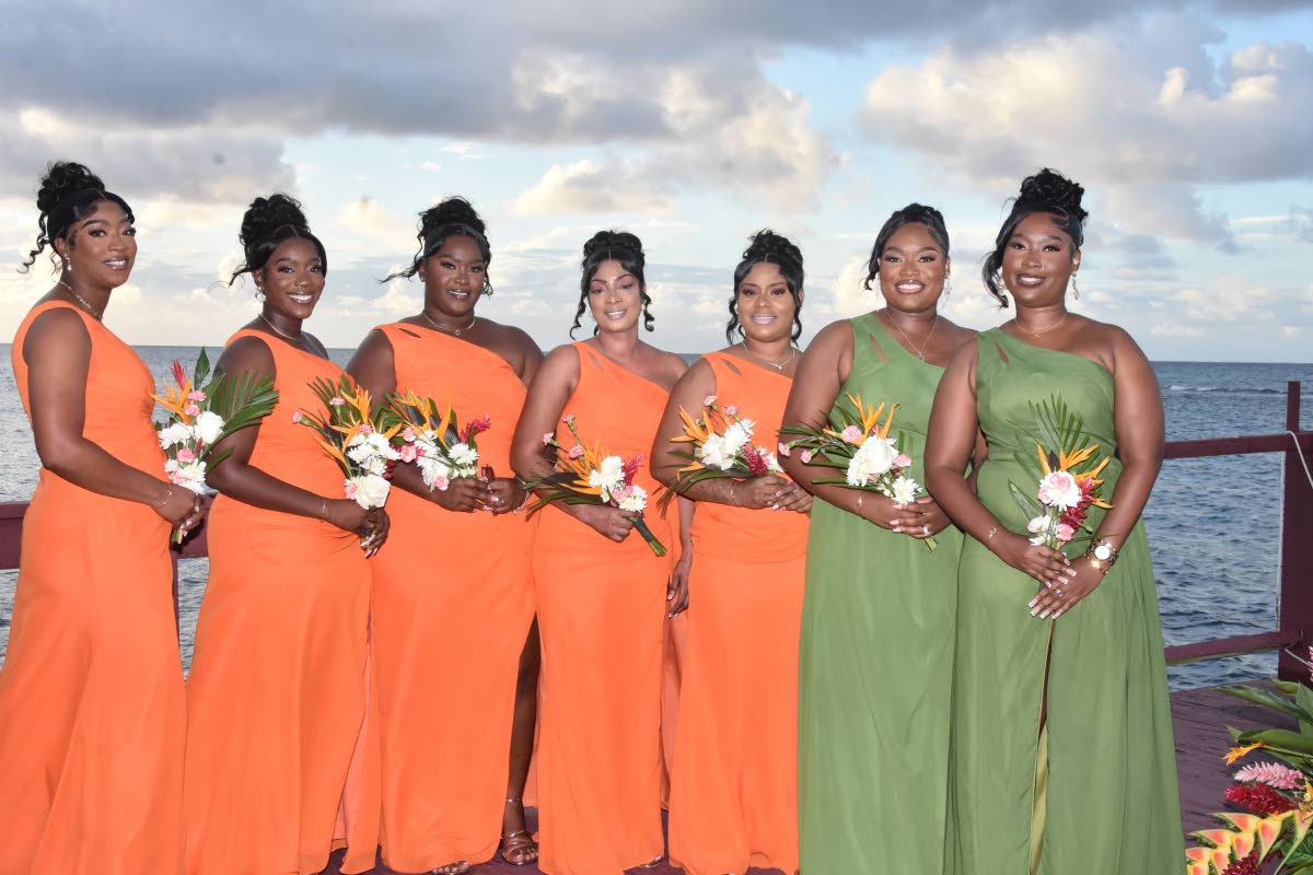 Supporting the bride on her special day is Jordine's beautiful bridal party.