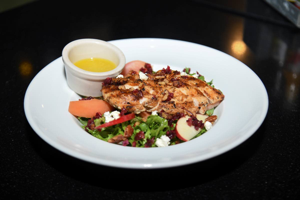 The apple pecan chicken salad is among the fresh dishes on the appetiser menu.