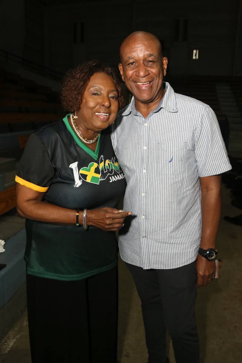 Pairing up for a photo at the I Love Jamaica telethon and virtual concert are Minister of Culture, Gender, Entertainment and Sport Olivia Grange and Lenford Salmon, executive director of the Jamaica Cultural Development Commission.