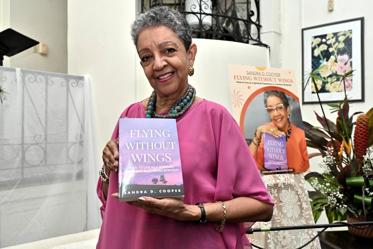 First-time author Sandra D. Cooper, at the launch of her debut book, ‘Flying Without Wings: How to Live as a Spiritual Superhero in a Human Bodysuit’, at the Temple of Light Centre for Spiritual Living on Wednesday.