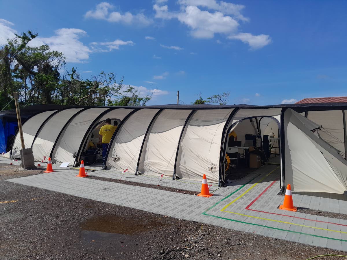 A section of the field hospital set up at the Noel Holmes Hospital in Hanover.