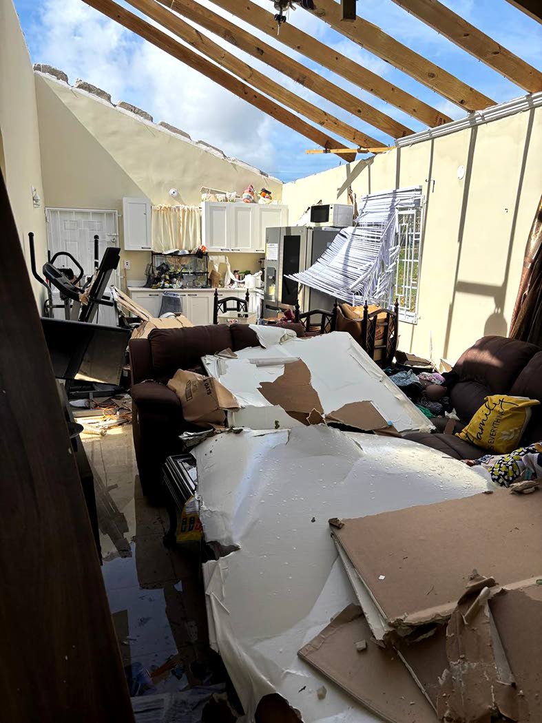 Damaged property in Union Acres, St James.