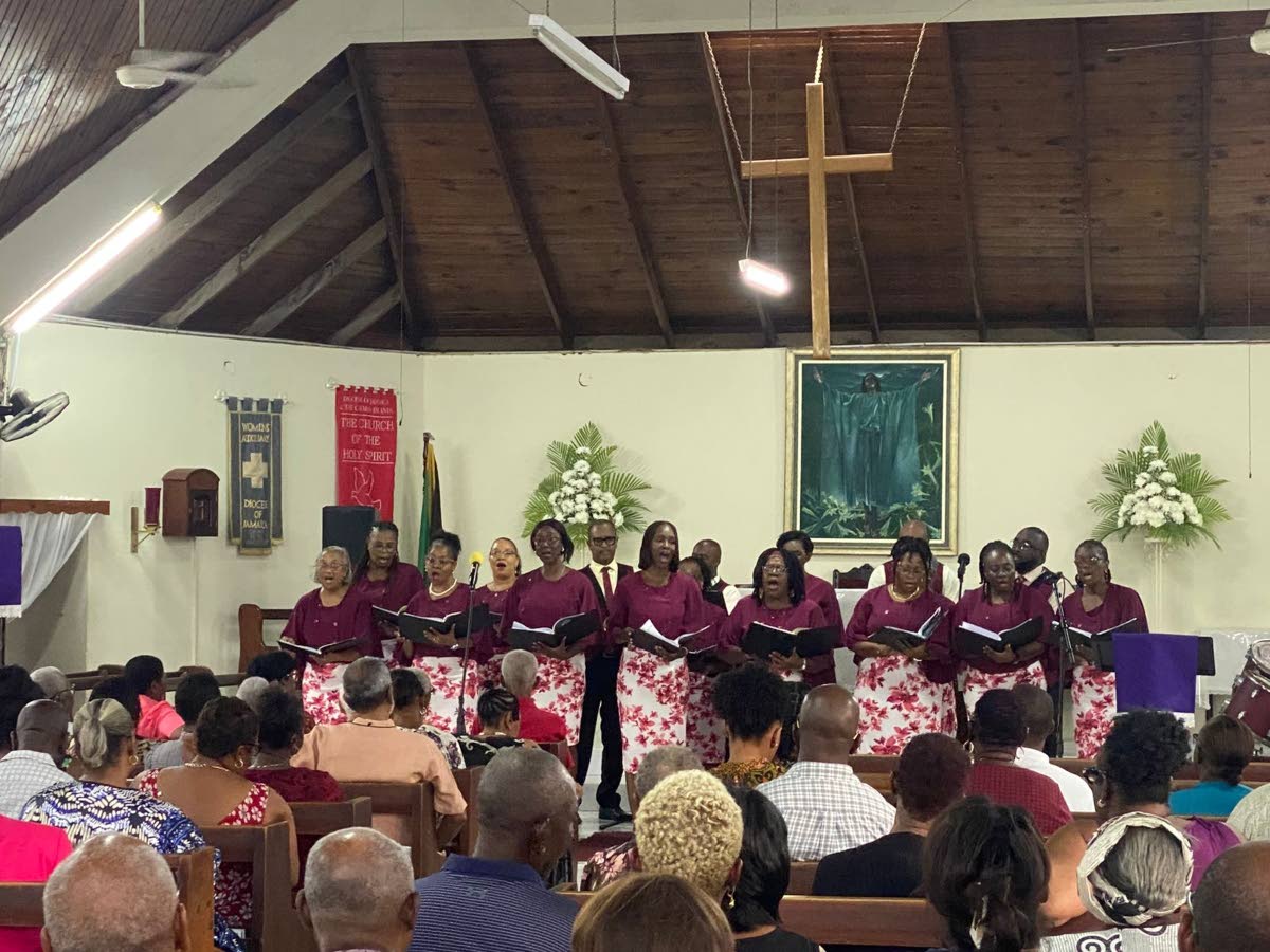 Members of the Portmore Chorale performing during their Christmas 2025 concert at the Church of the Holy Spirit.