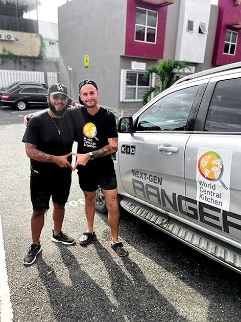 Chef Jose Andres, founder of the non-profit organisation World Central Kitchen takes in the sight of the iconic Flat Bridge post-Hurricane Melissa alongside his Ford Ranger XLT from KIG to traverse the terrain and reach those most in-need following Hurrica