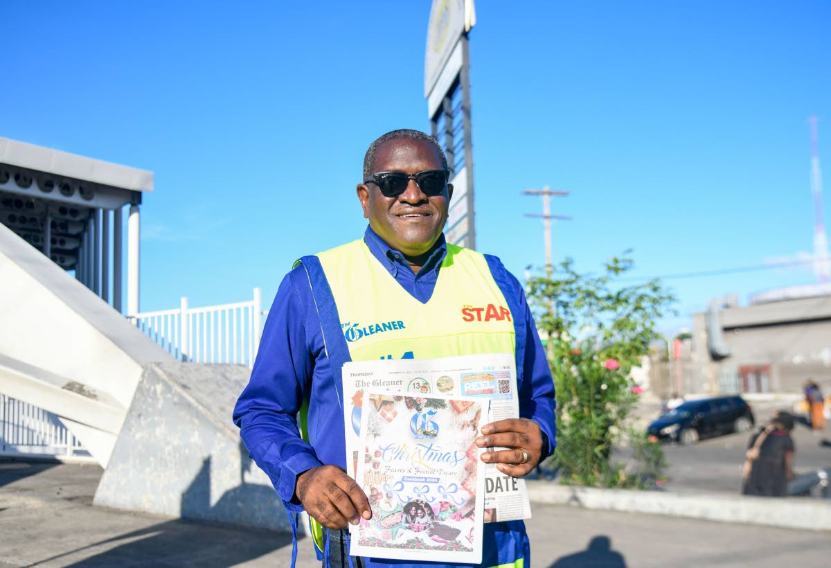 CEO Anthony Smith selling copies of The Gleaner in Half-Way Tree, St Andrew, on December 12, 2024, as part of activities to mark the newspaper’s 190th anniversary.