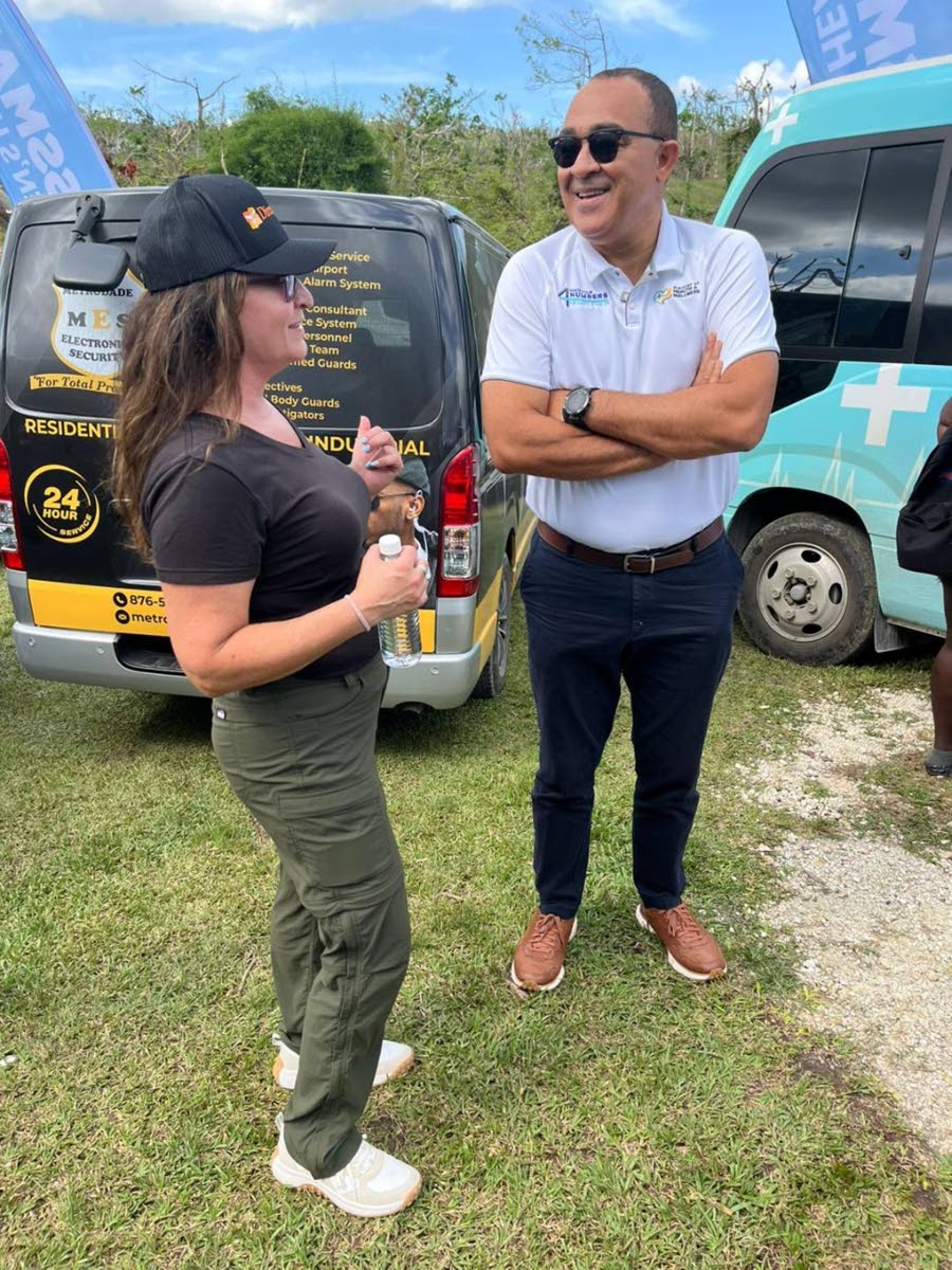 Direct Relief’s Vice-President Genevieve Bitter and Health Minister Dr Chris Tufton.