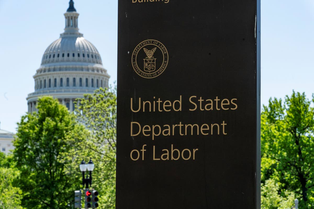 The entrance to the Labor Department is seen near the Capitol in Washington, USA.  AP 