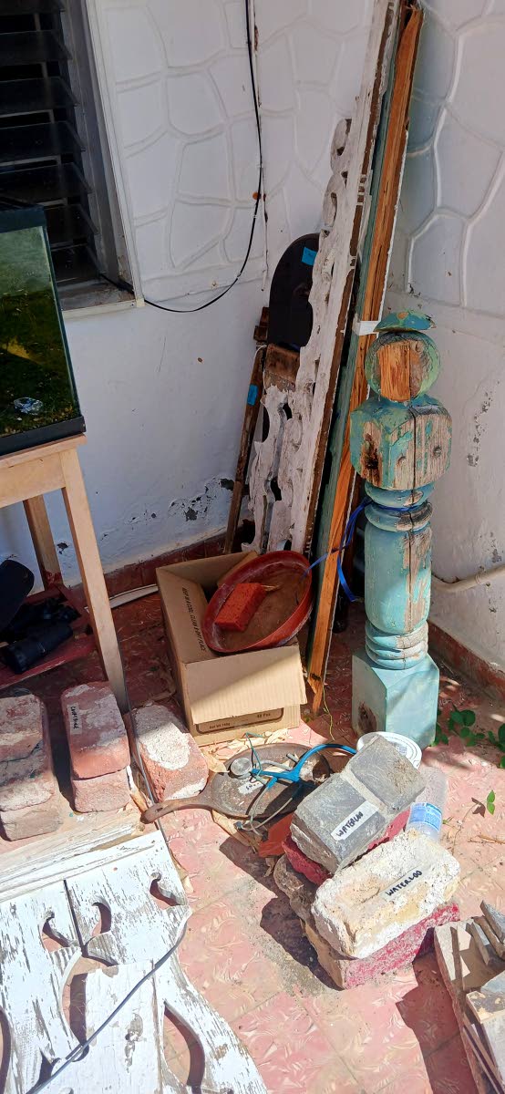 
Pieces of the rubble from the St John’s Anglican Church that was destroyed on October 28 by Hurricane Melissa.