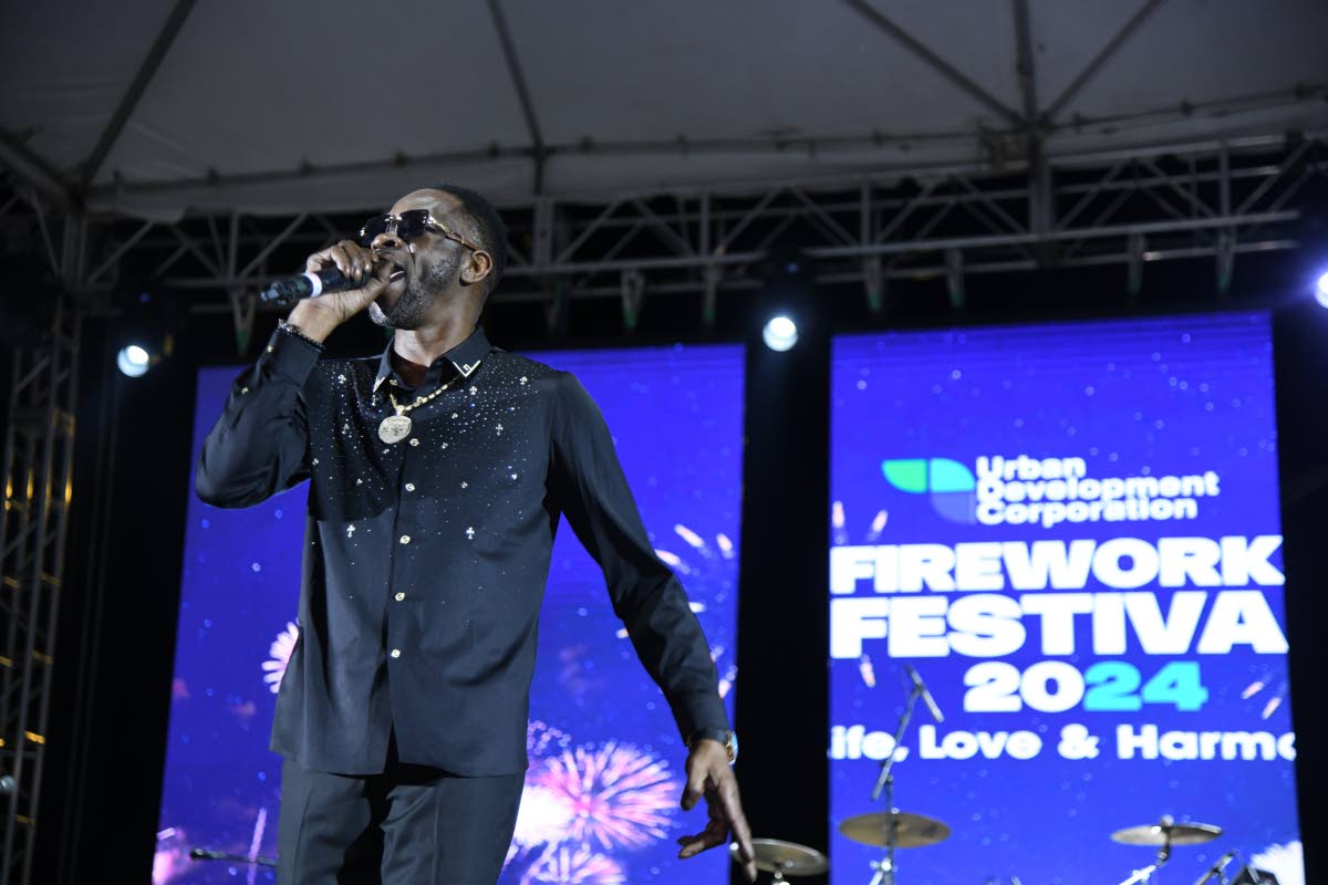 Bounty Killer performing at Fireworks on the Waterfront to ring in the year 2025.