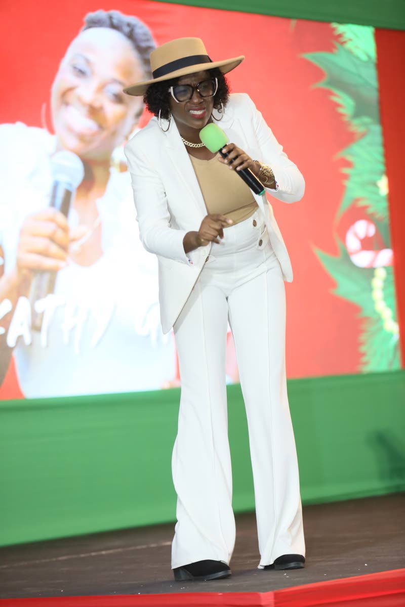 Dr Kathy Grant commands the stage with her sharp, relatable comedy routine.