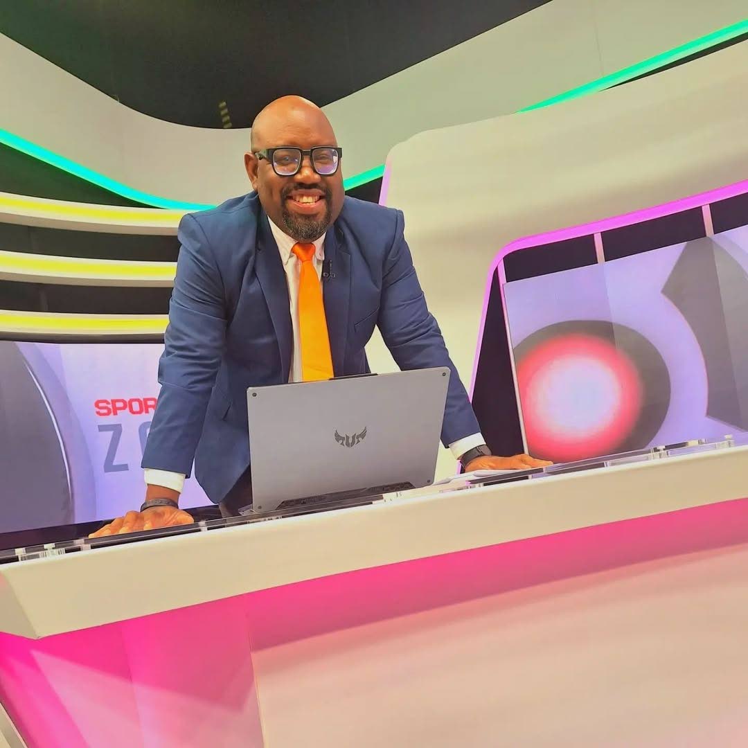 Donald Oliver on the set of the SportsMax Zone.