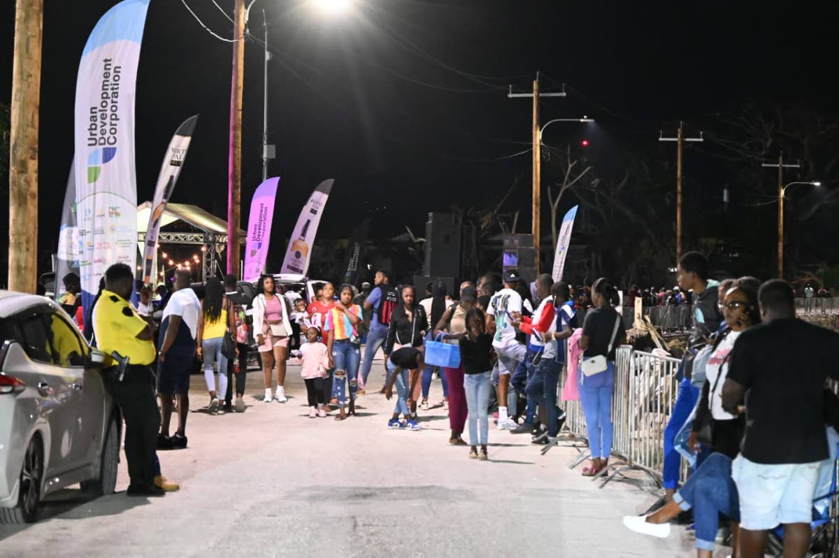 Dozens of persons are gathering in Black River, St Elizabeth for the New Year's fireworks show on December 31, 2025. 