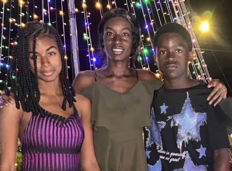 
From left: Siblings Nejuma Kerr, Aylia Dawkins, Arron Russell.