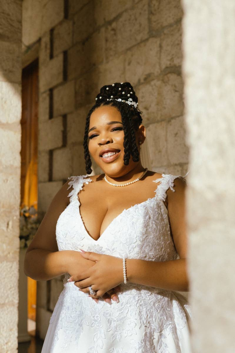 The beautiful bride was happy to see her nuptial vision come to life.