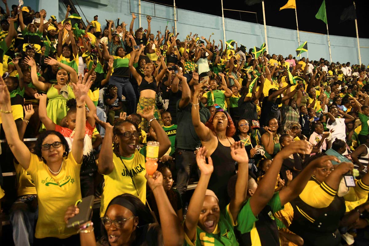 People celebrating at Jamaica’s 63rd independence Grand Gala celebration on August 6, 2025 at the National Stadium in Kingston.