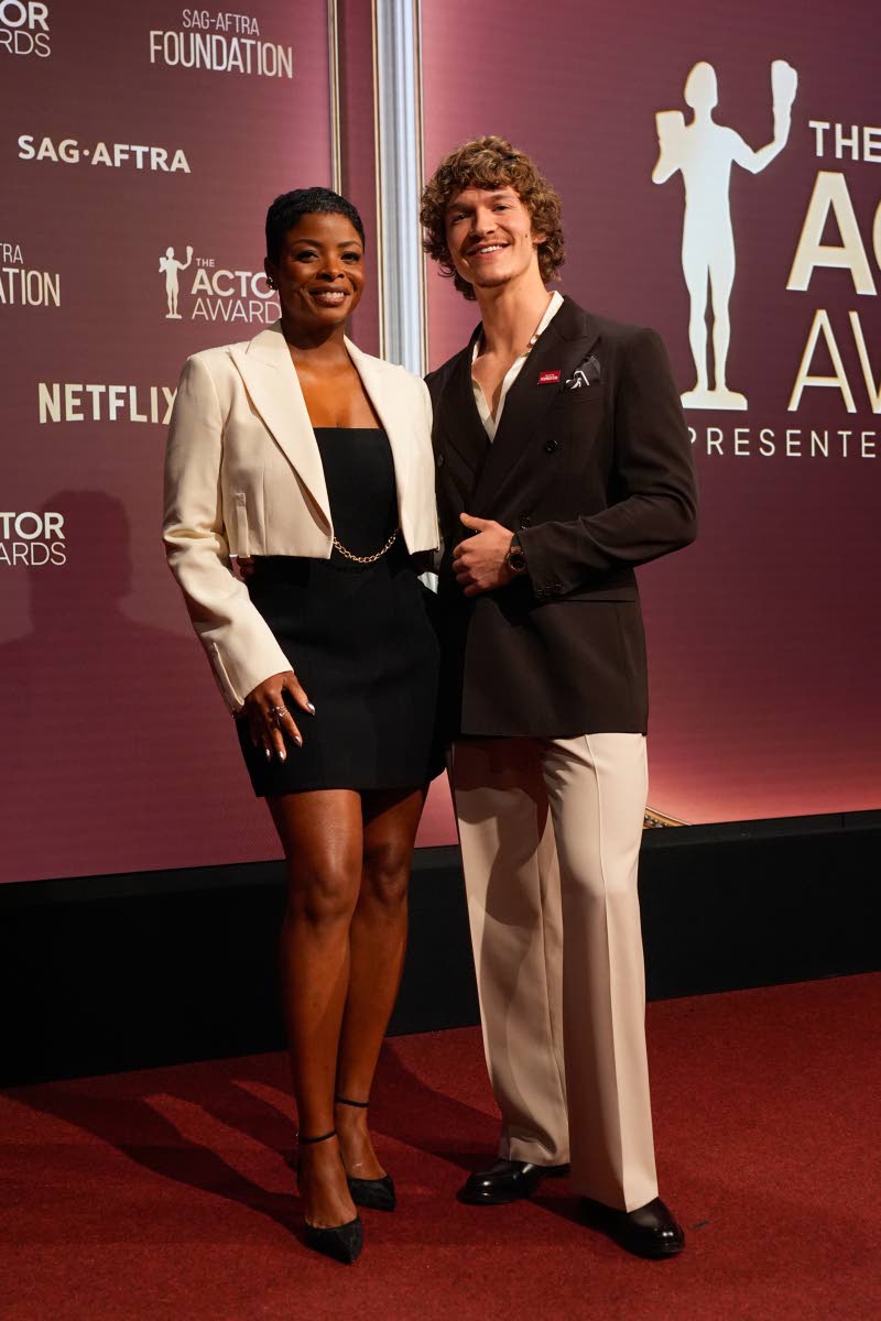 Janelle James (left), and Connor Storrie present the nominees for the 32nd Annual Actor Awards on Wednesday, in Los Angeles.